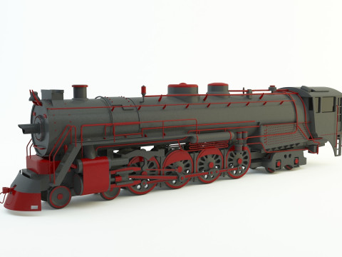 Black locomotive 3D Модель