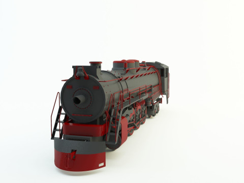 Black locomotive 3D Модель
