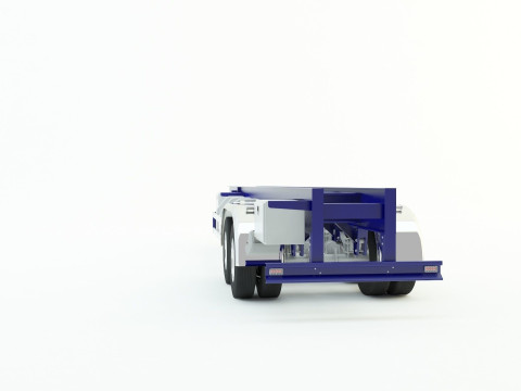 Blue truck trailer 3D Model