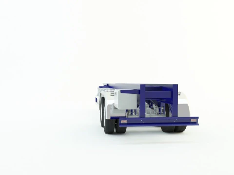 Blue truck trailer 3D Model