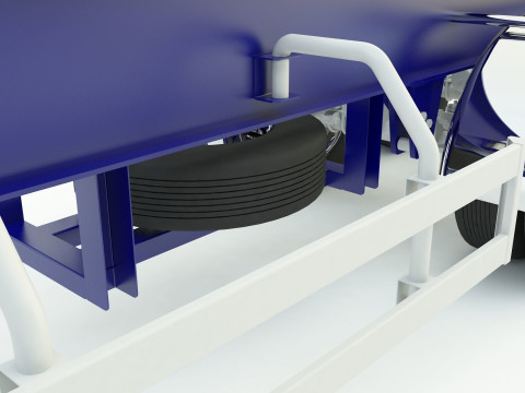 Blue truck trailer 3D Model