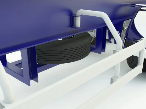 Blue truck trailer 3D Model