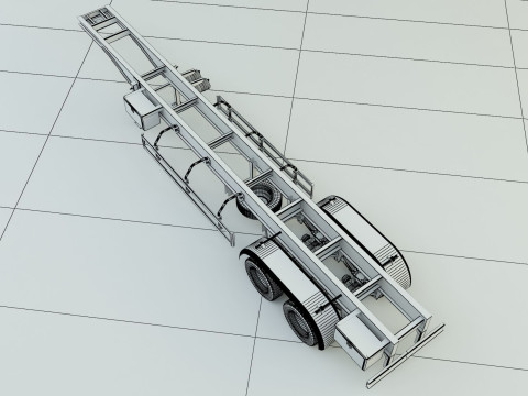 Blue truck trailer 3D Model
