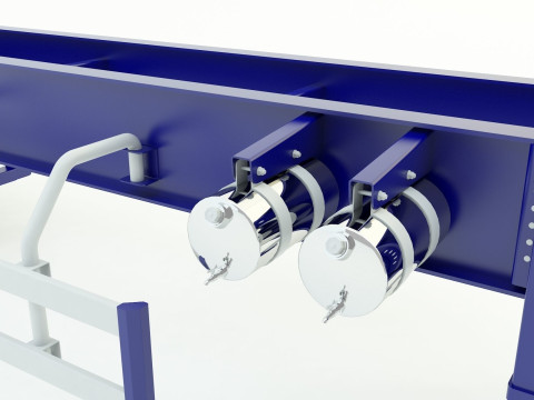 Blue truck trailer 3D Model