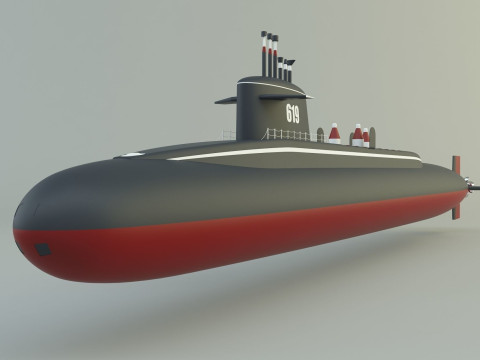 Andrew Jackson SSBN 619 military submarine model 3D मॉडल