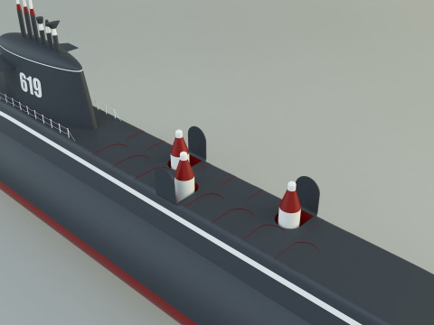 Andrew Jackson SSBN 619 military submarine model 3D 모델