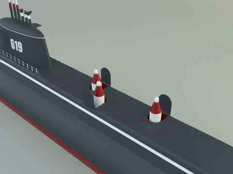 Andrew Jackson SSBN 619 military submarine model 3D Model