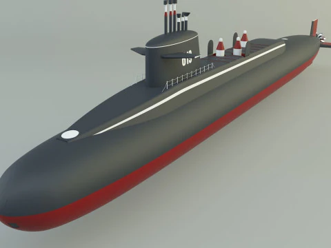 Andrew Jackson SSBN 619 military submarine model 3D Model