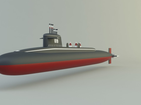 Andrew Jackson SSBN 619 military submarine model 3D 모델