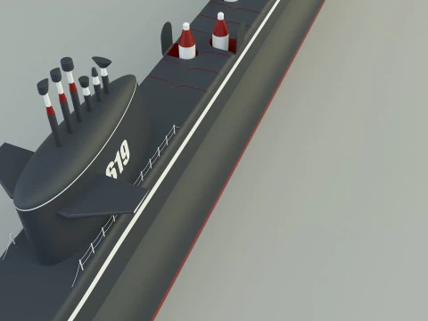 Andrew Jackson SSBN 619 military submarine model 3D Model