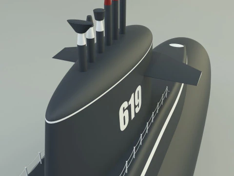 Andrew Jackson SSBN 619 military submarine model 3D Model