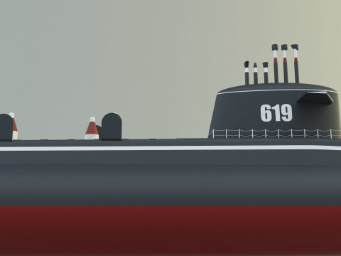 Andrew Jackson SSBN 619 military submarine model 3D 모델