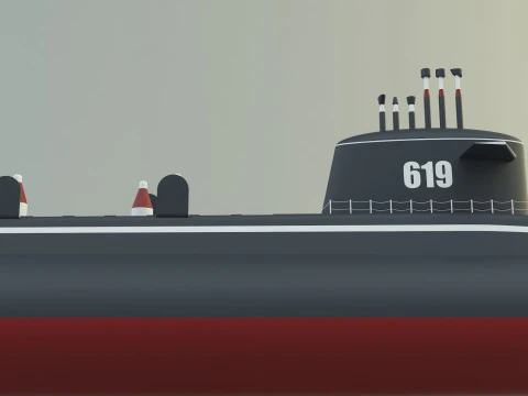Andrew Jackson SSBN 619 military submarine model 3D Model