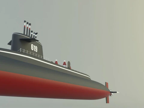 Andrew Jackson SSBN 619 military submarine model 3D Model