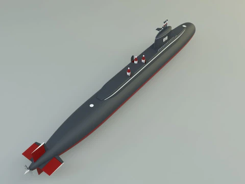 Andrew Jackson SSBN 619 military submarine model 3D Model