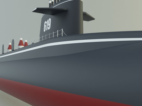 Andrew Jackson SSBN 619 military submarine model 3D 모델