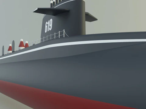 Andrew Jackson SSBN 619 military submarine model 3D Model