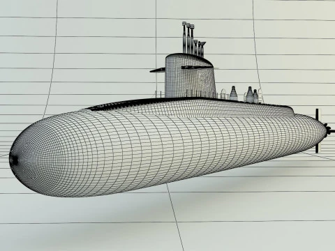Andrew Jackson SSBN 619 military submarine model 3D Model