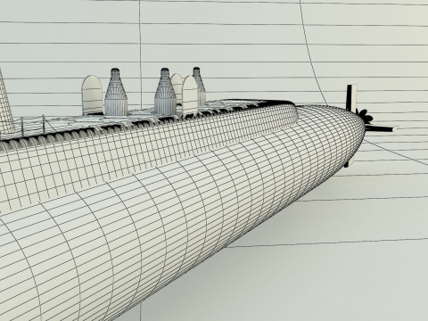 Andrew Jackson SSBN 619 military submarine model 3D 모델