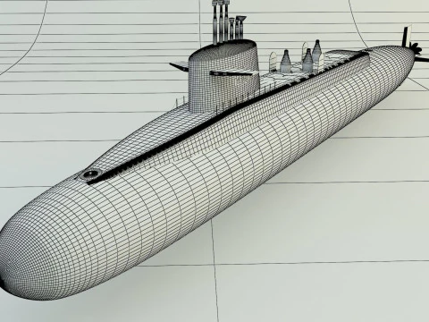Andrew Jackson SSBN 619 military submarine model 3D Model