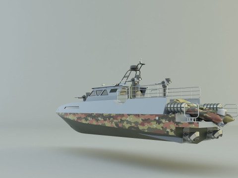 Assault boat 3d 3D Model