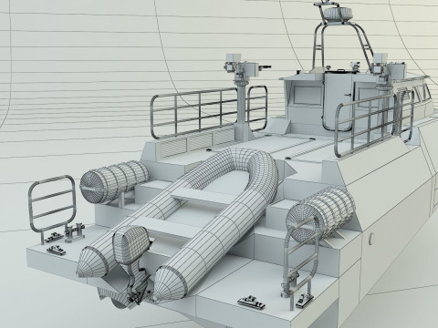 Assault boat 3d 3D Model