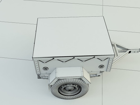 Blue car trailer model Modelo 3D
