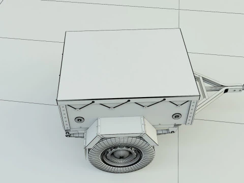 Blue car trailer model 3D Model