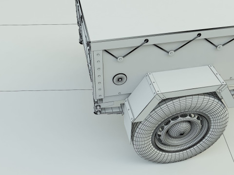 Blue car trailer model Modelo 3D