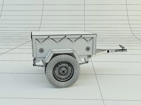 Blue car trailer model 3D Model