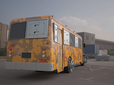 Bluebird school bus 3D Модель