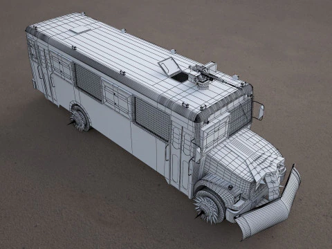 Bluebird school bus 3D Model