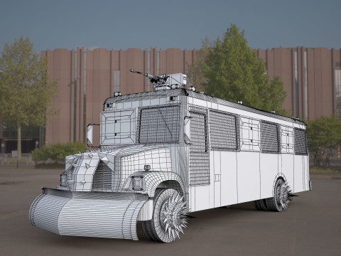 Bluebird school bus 3D Модель