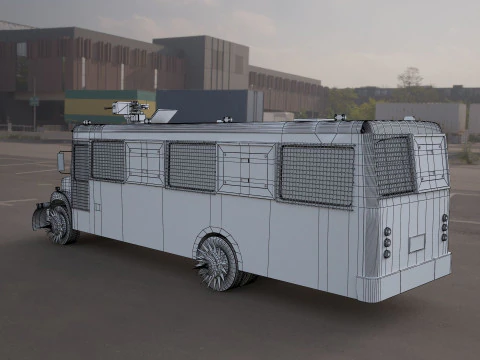 Bluebird school bus 3D Model