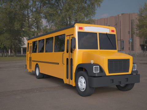 Bluebird school bus yellow Model 3D
