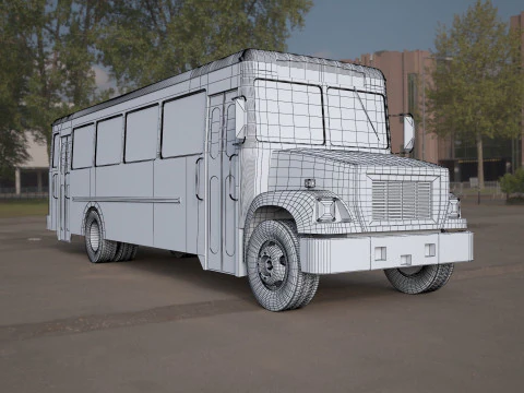 Bluebird school bus yellow 3D Model