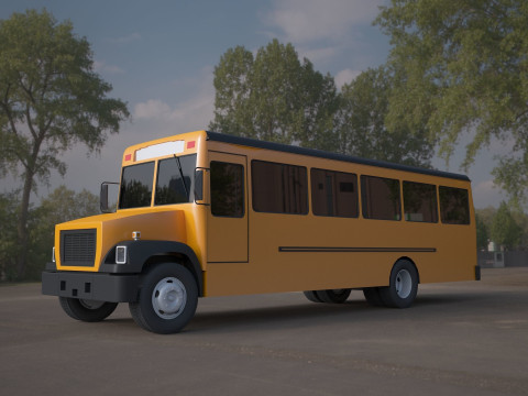Bluebird school bus yellow Modelo 3D