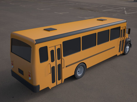 Bluebird school bus yellow Modelo 3D