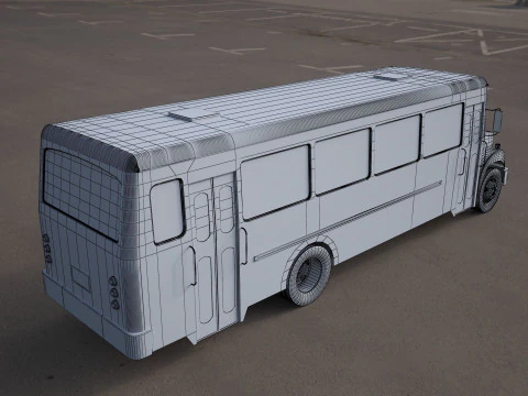 Bluebird school bus yellow 3D Model