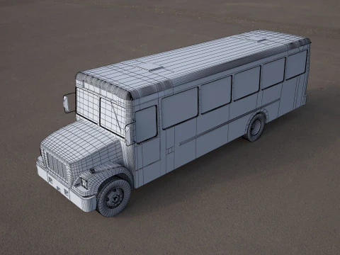Bluebird school bus yellow 3D Model