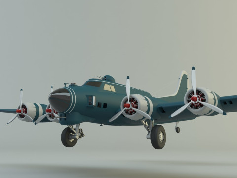 Boeing B-17 historic fighter jet 3D Модель