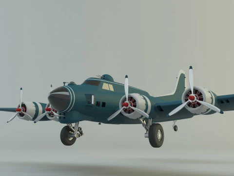 Historyczny myśliwiec Boeing B-17 Model 3D