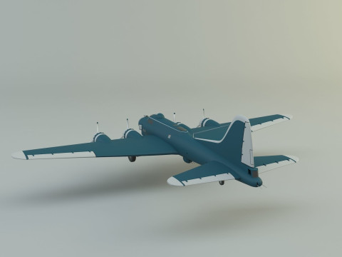 Boeing B-17 historic fighter jet Modello 3D