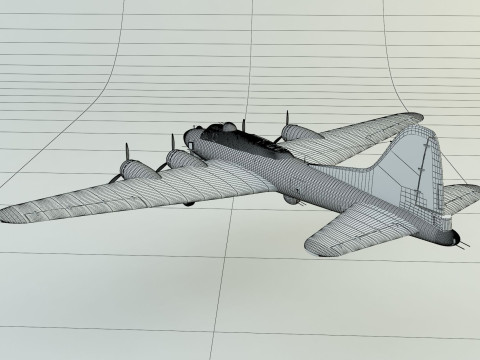 Boeing B-17 historic fighter jet Modello 3D