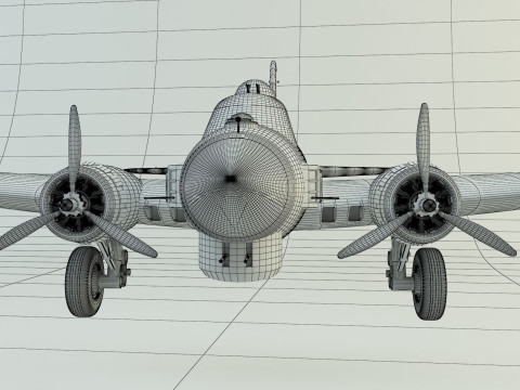 Boeing B-17 historic fighter jet Modello 3D