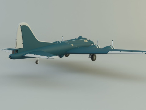 Boeing B-17 historic fighter jet Modello 3D