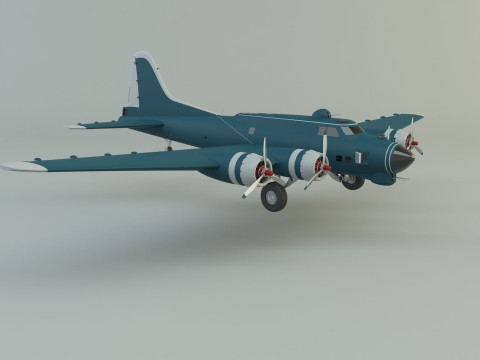 Boeing B-17 historic fighter jet Modello 3D