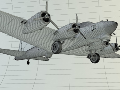Boeing B-17 historic fighter jet Modello 3D