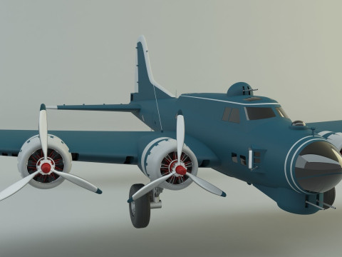 Boeing B-17 historic fighter jet Modello 3D