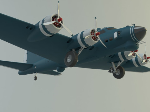 Boeing B-17 historic fighter jet Modello 3D